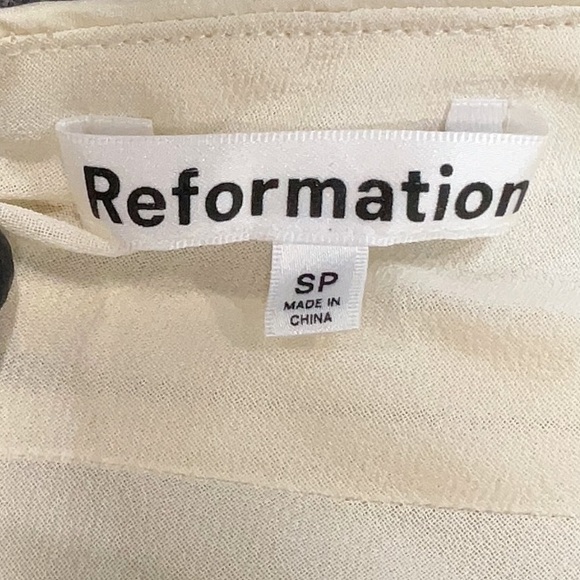 Reformation Joana silk Elegant Cream white Strapless Dress - Picture 8 of 9